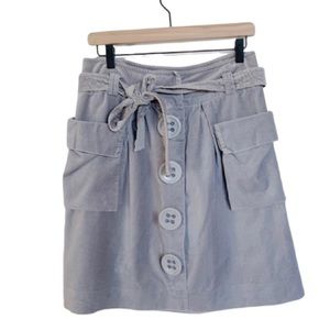 🌿 Anthropologie | Elevenses Gray Velvet Skirt